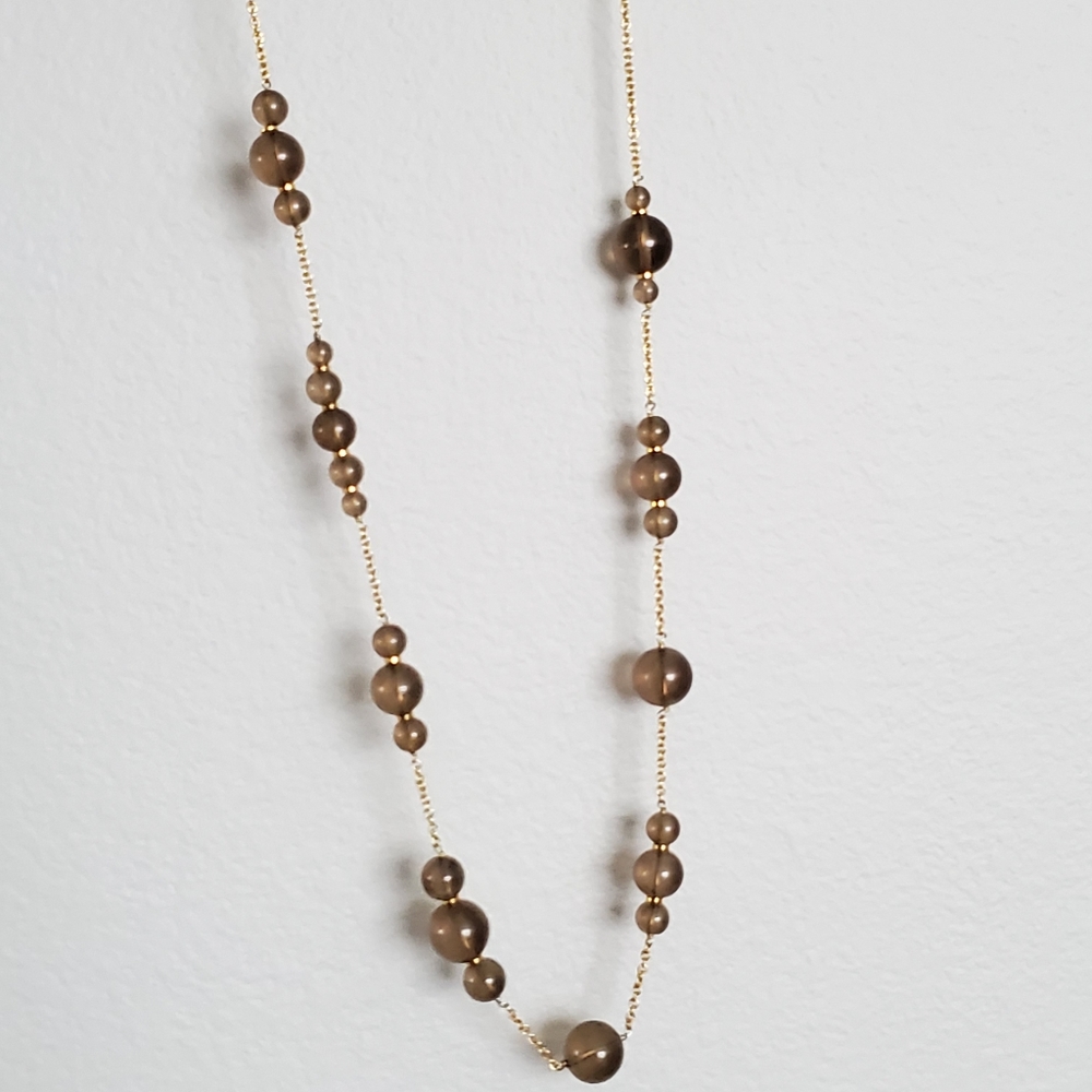 J Crew Glass Bead Gold Necklace - Picture 3 of 4